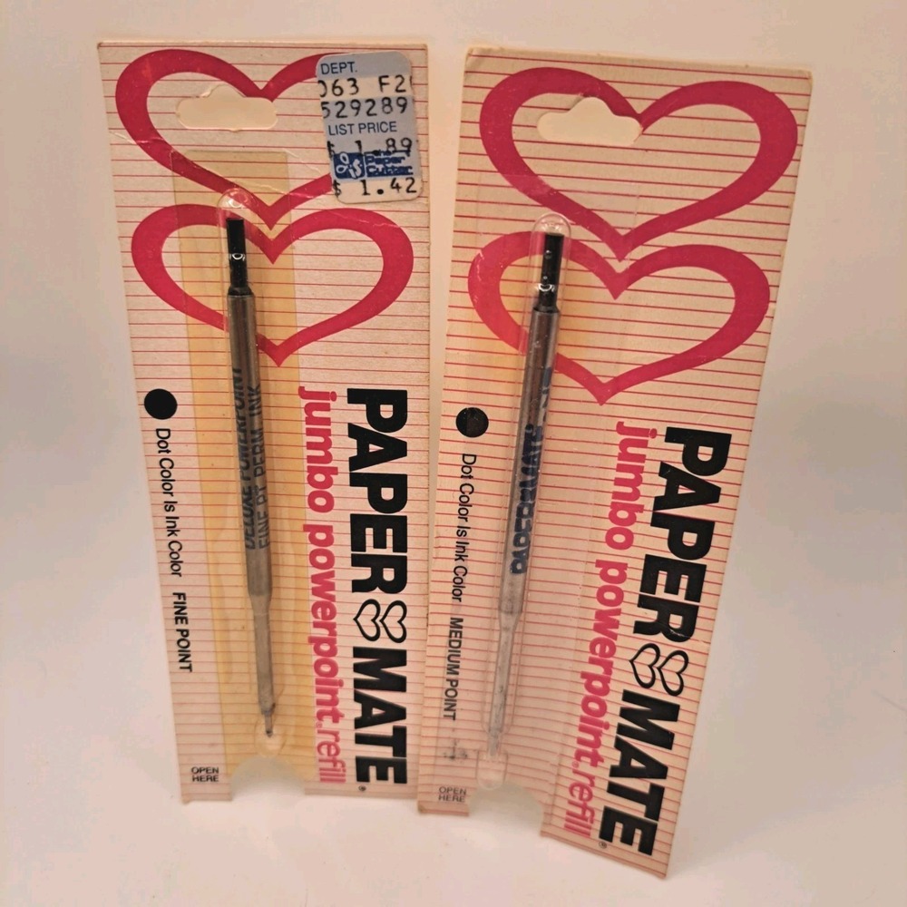 Paper Mate Jumbo PowerPoint Refill 2 Packages Sealed Black  Fine Point